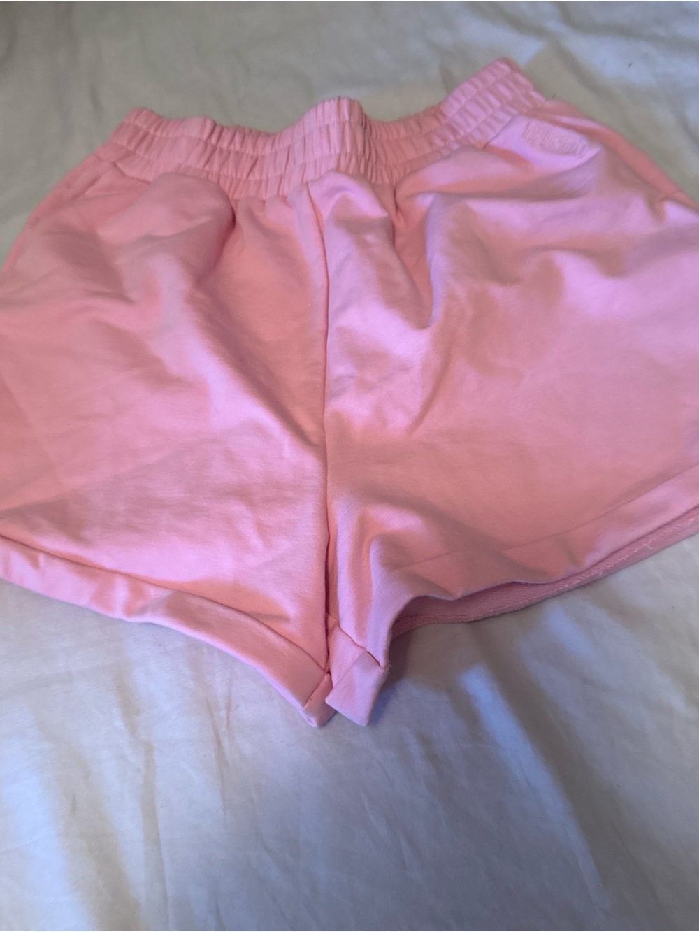 Meshki Pink High-Waist Lounge Shorts